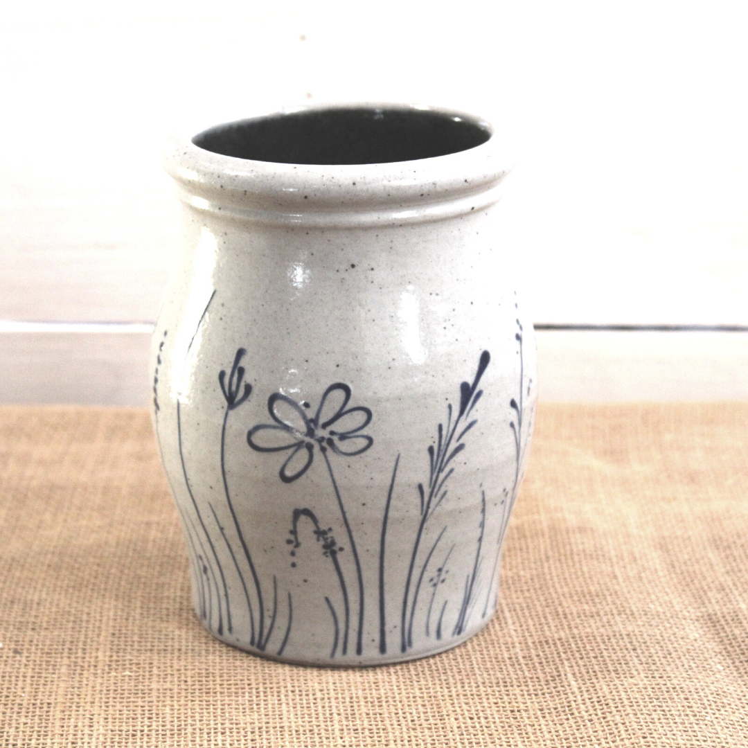 Utensil Jar- Wildflower – Rowe Pottery