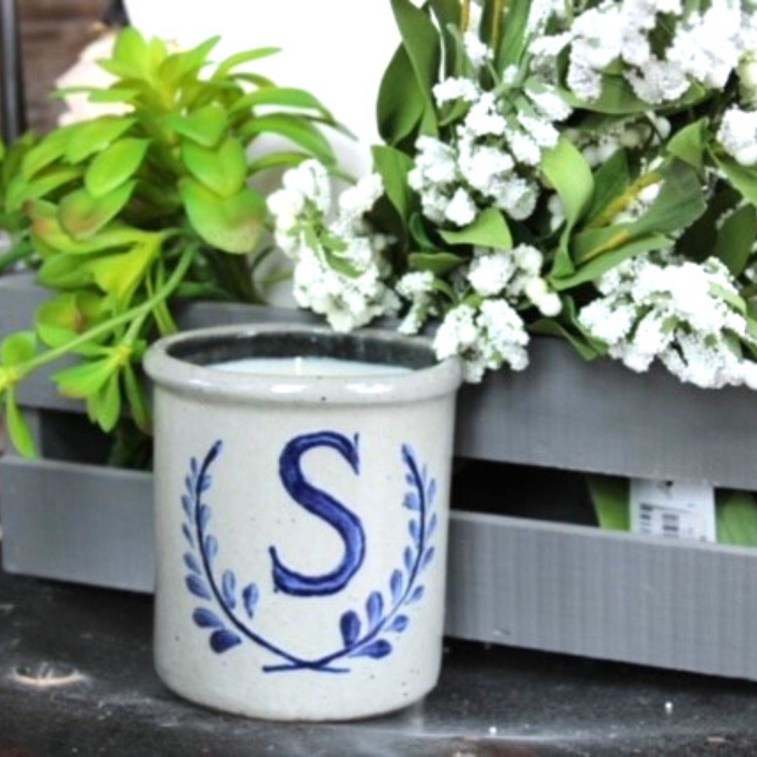 Monogram Candle Crock