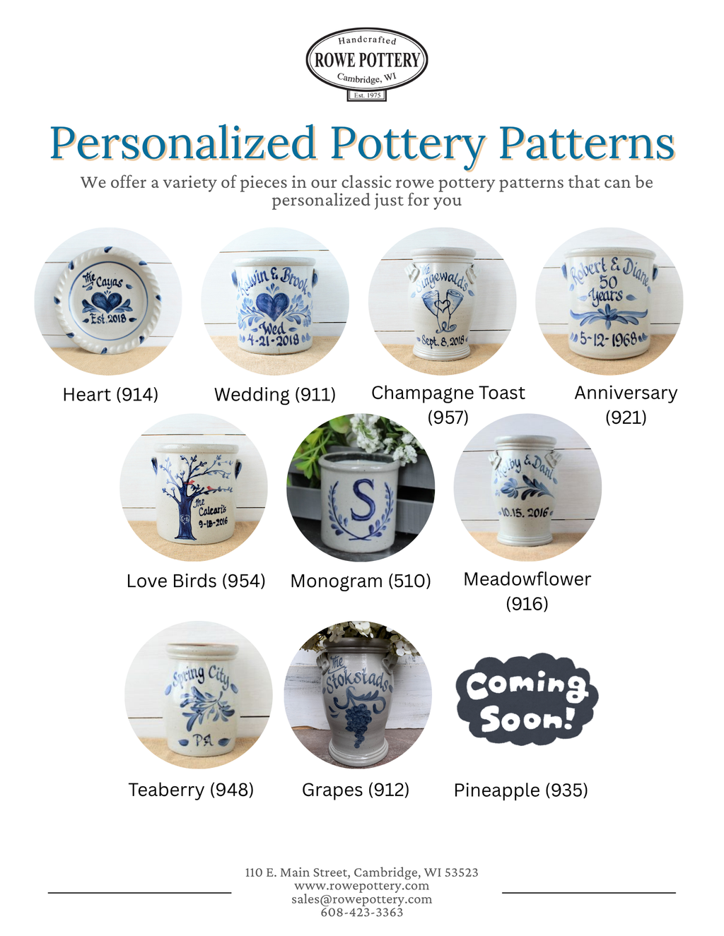 1 Gallon Crock - Personalized (Choose Your Pattern)