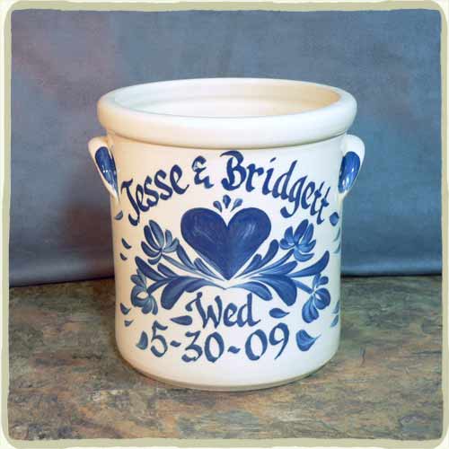 Personalized Wedding Stoneware 1/2 Gal. Crock