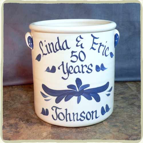 Personalized Anniversary Stoneware 1/2 Gallon Crock
