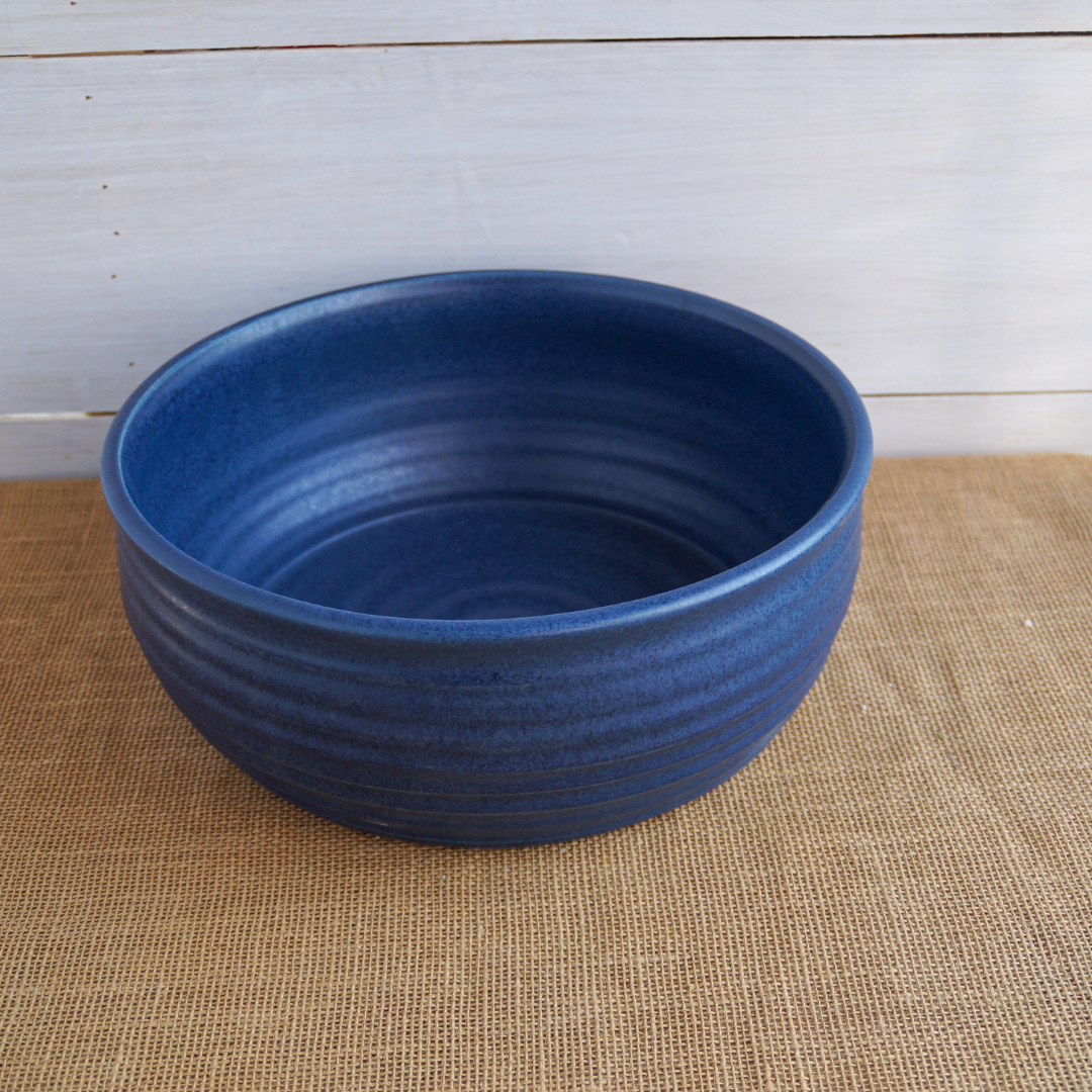 Ridges Medium Serving Bowl- Denim