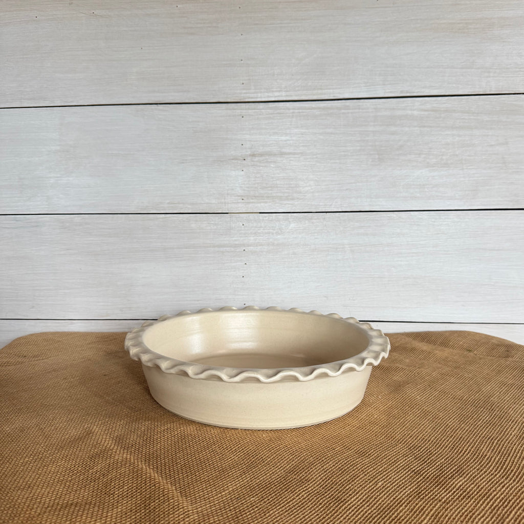 Deep Dish Pie Plate- Drift White