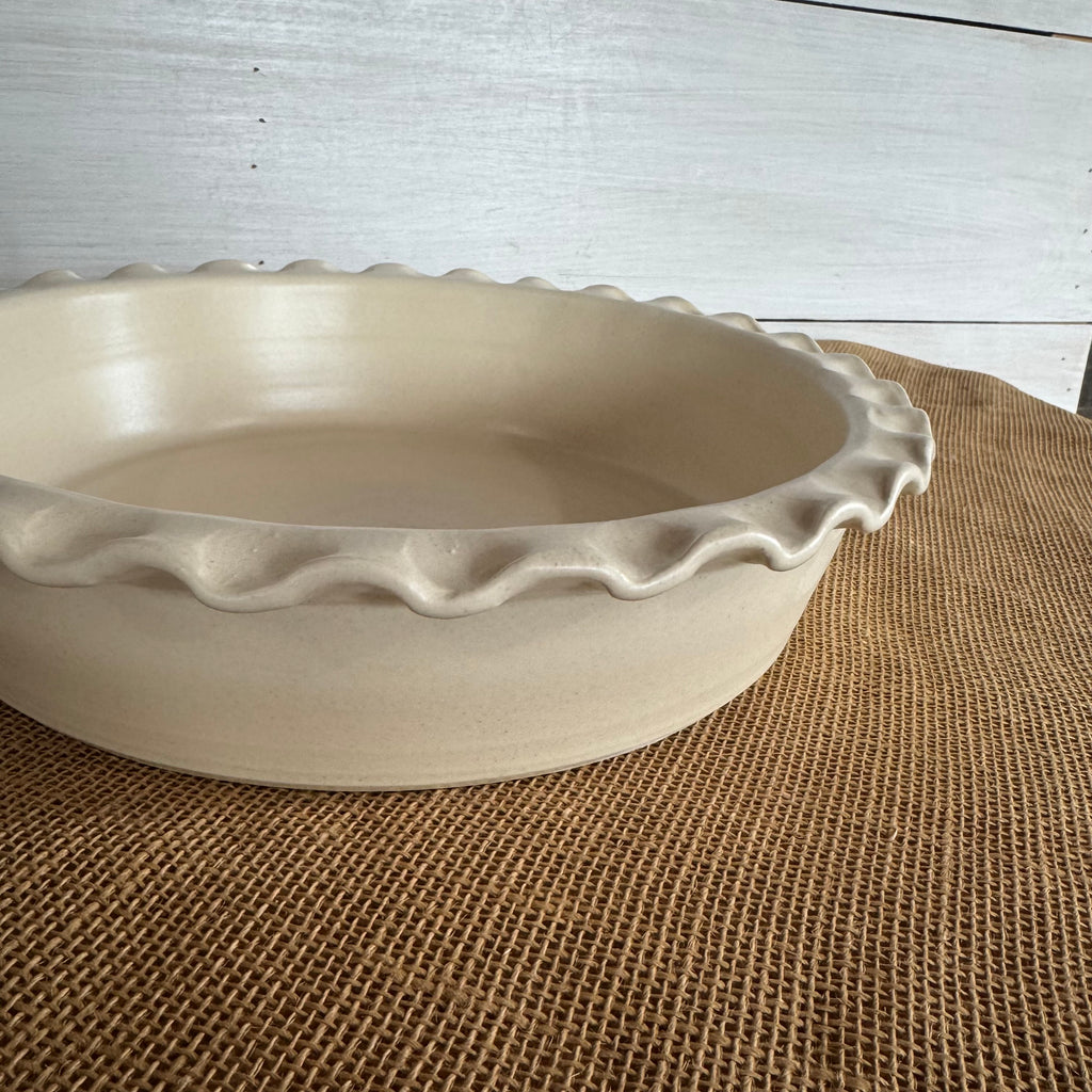 Deep Dish Pie Plate- Drift White