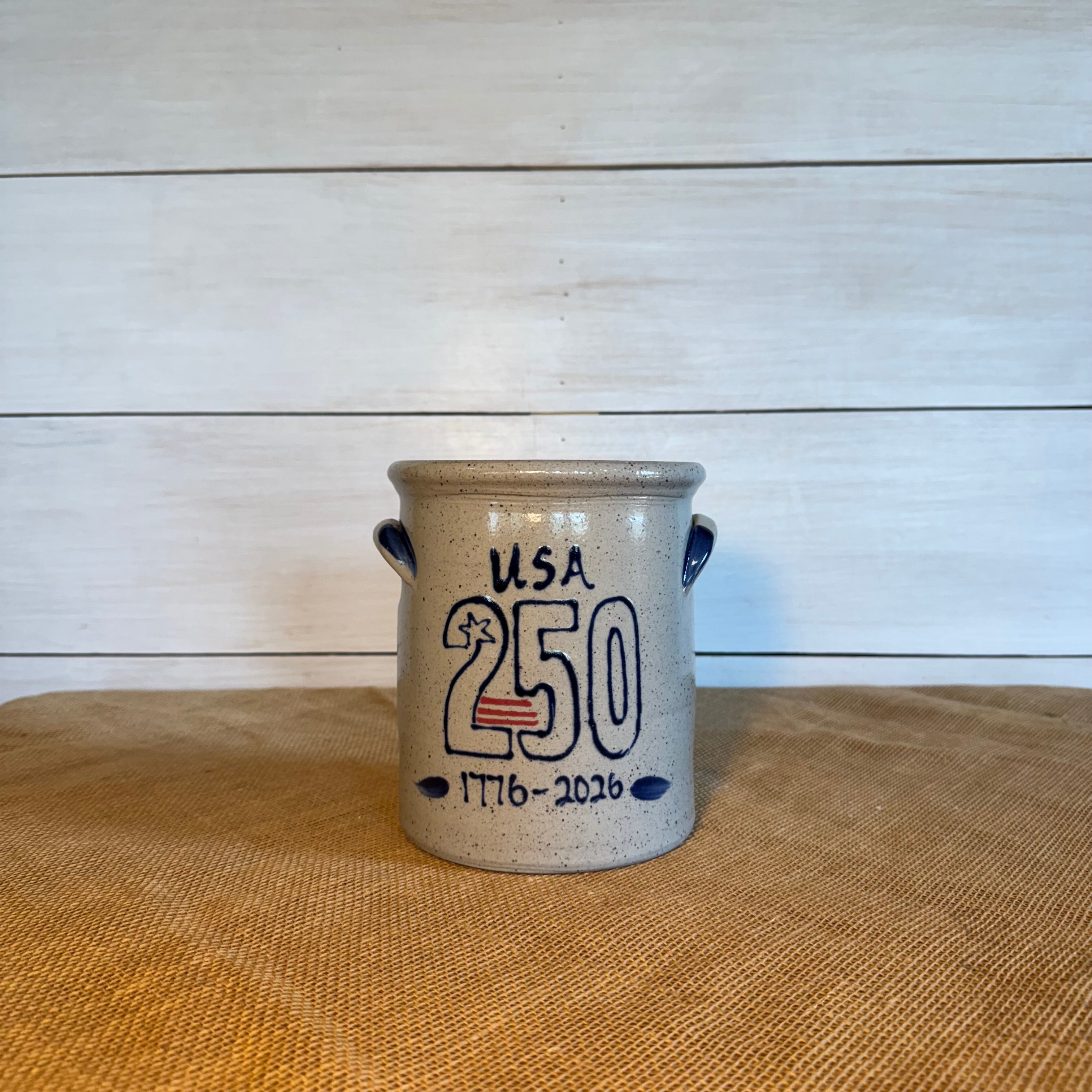 1/2 Gallon Crock - 250th Anniversary Flag Pattern – Rowe Pottery