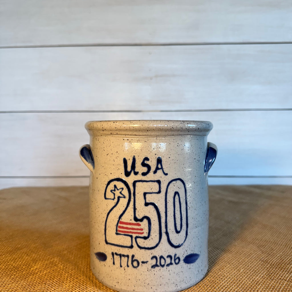 2 Gallon Crock- 250th Anniversary Flag Pattern