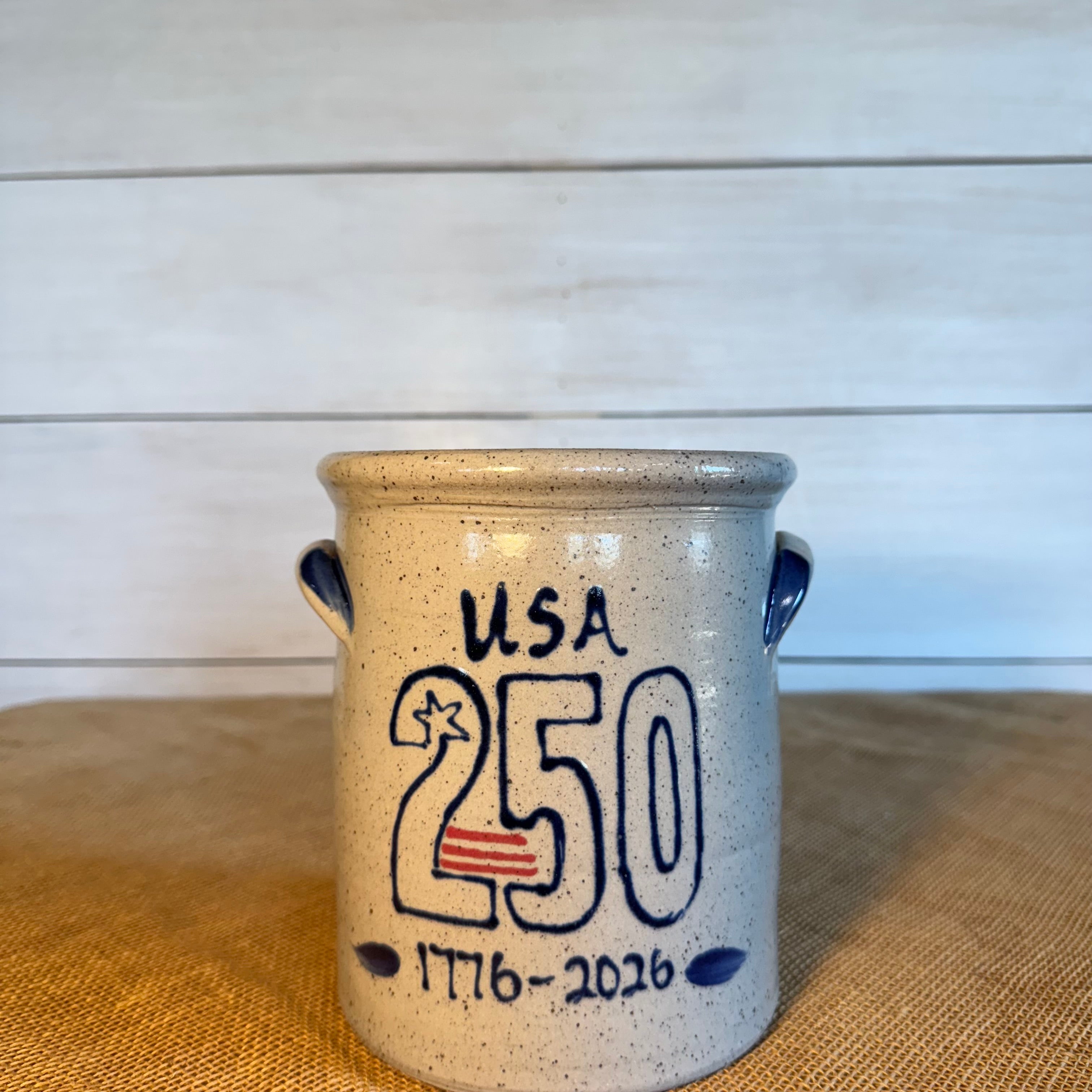 1 Gallon Crock - 250th Anniversary Flag Pattern