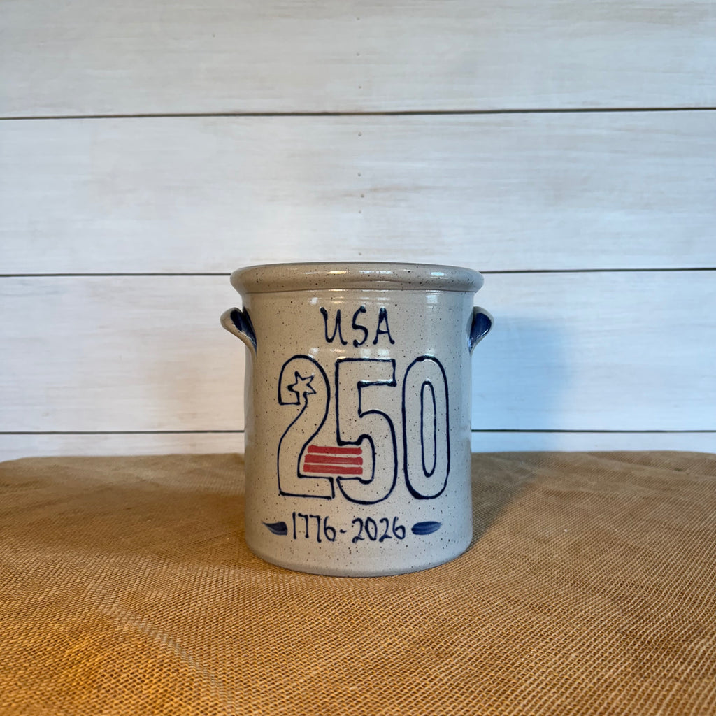 2 Gallon Crock- 250th Anniversary Flag Pattern