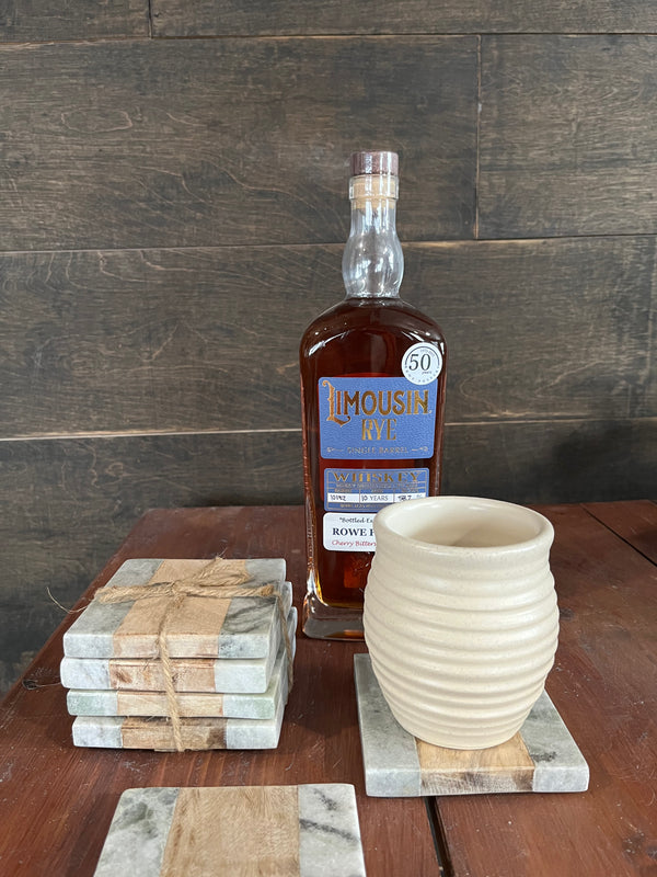 Marble & Wood Coaster Set/4