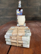 Marble & Wood Coaster Set/4
