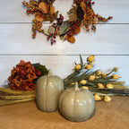 Fall Collectible Pumpkins- Set of 2 Mocha