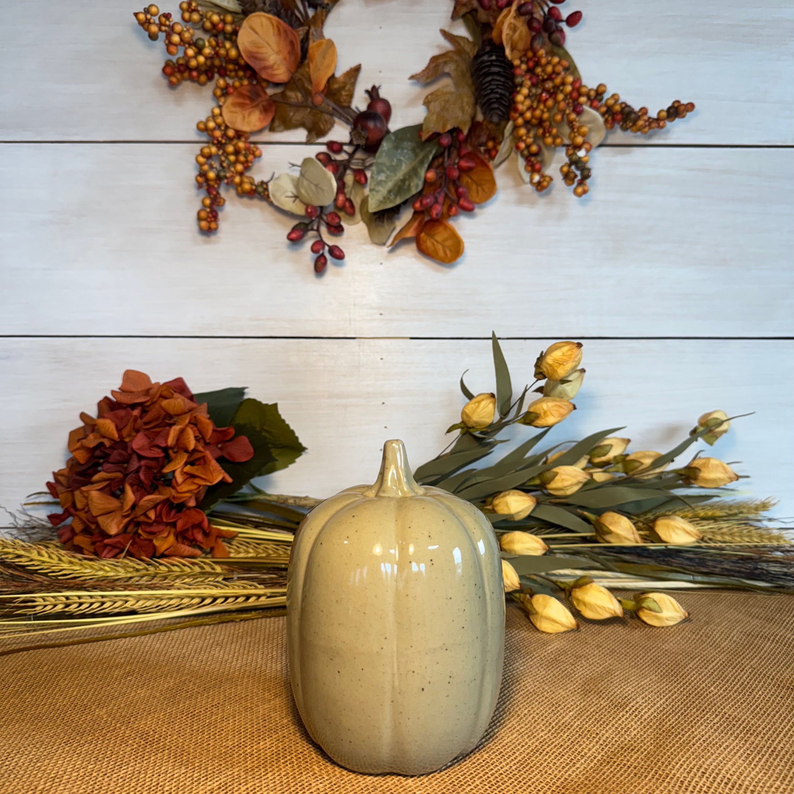 Fall Collectible Pumpkins- Set of 2 Mocha