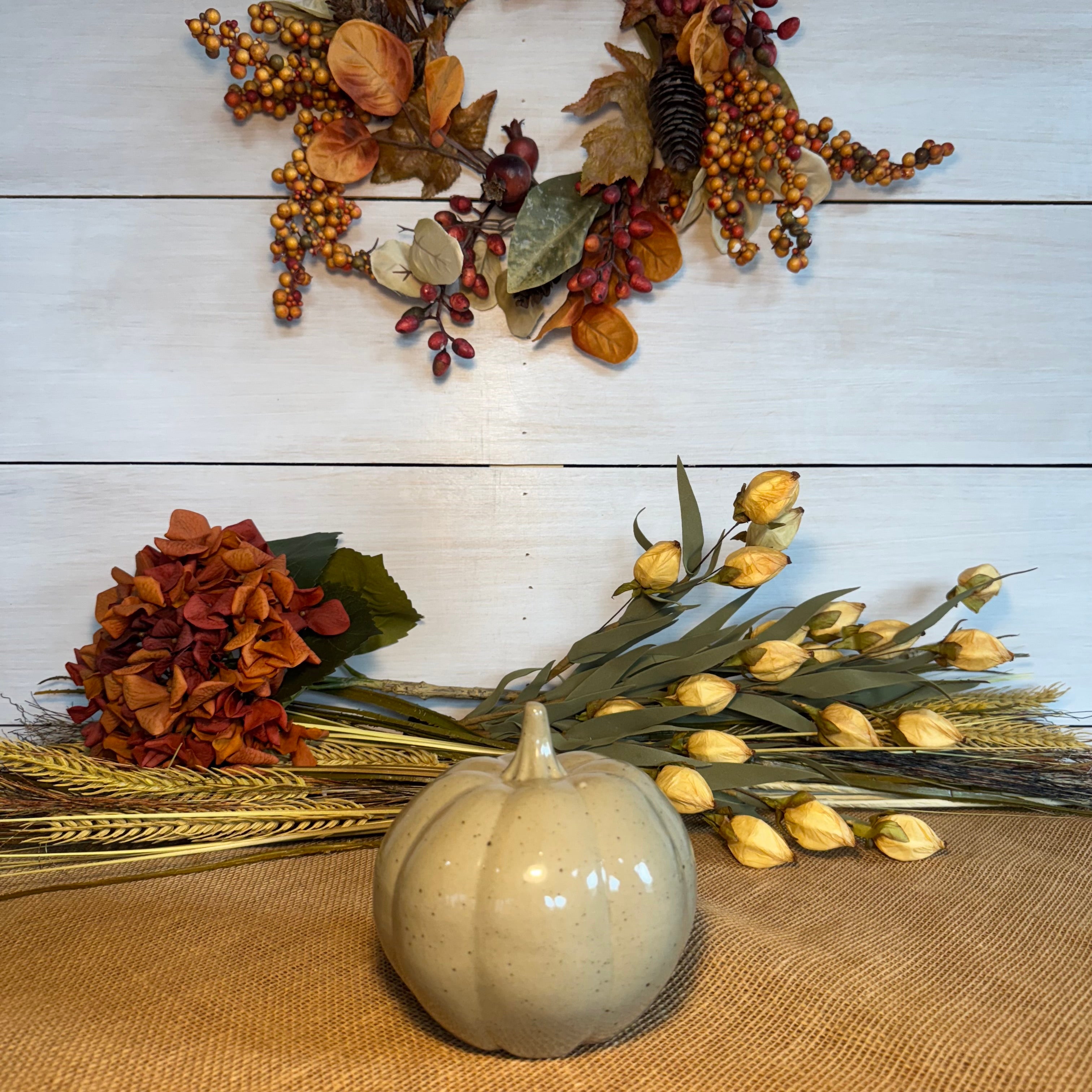 Fall Collectible Pumpkins- Set of 2 Mocha