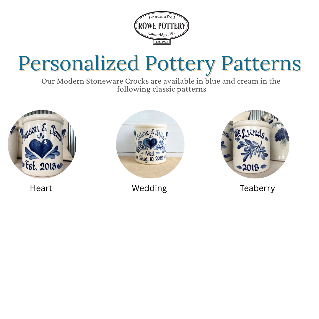 1 Gallon Crock Modern Stoneware - Personalized (Choose Your Pattern)
