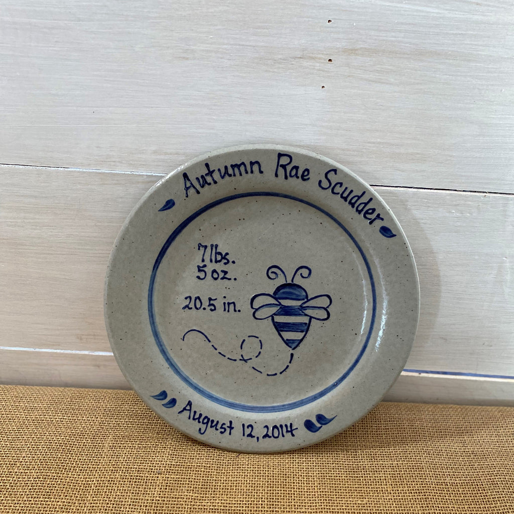 11" Birth Plate- Personalized (Choose A Pattern)
