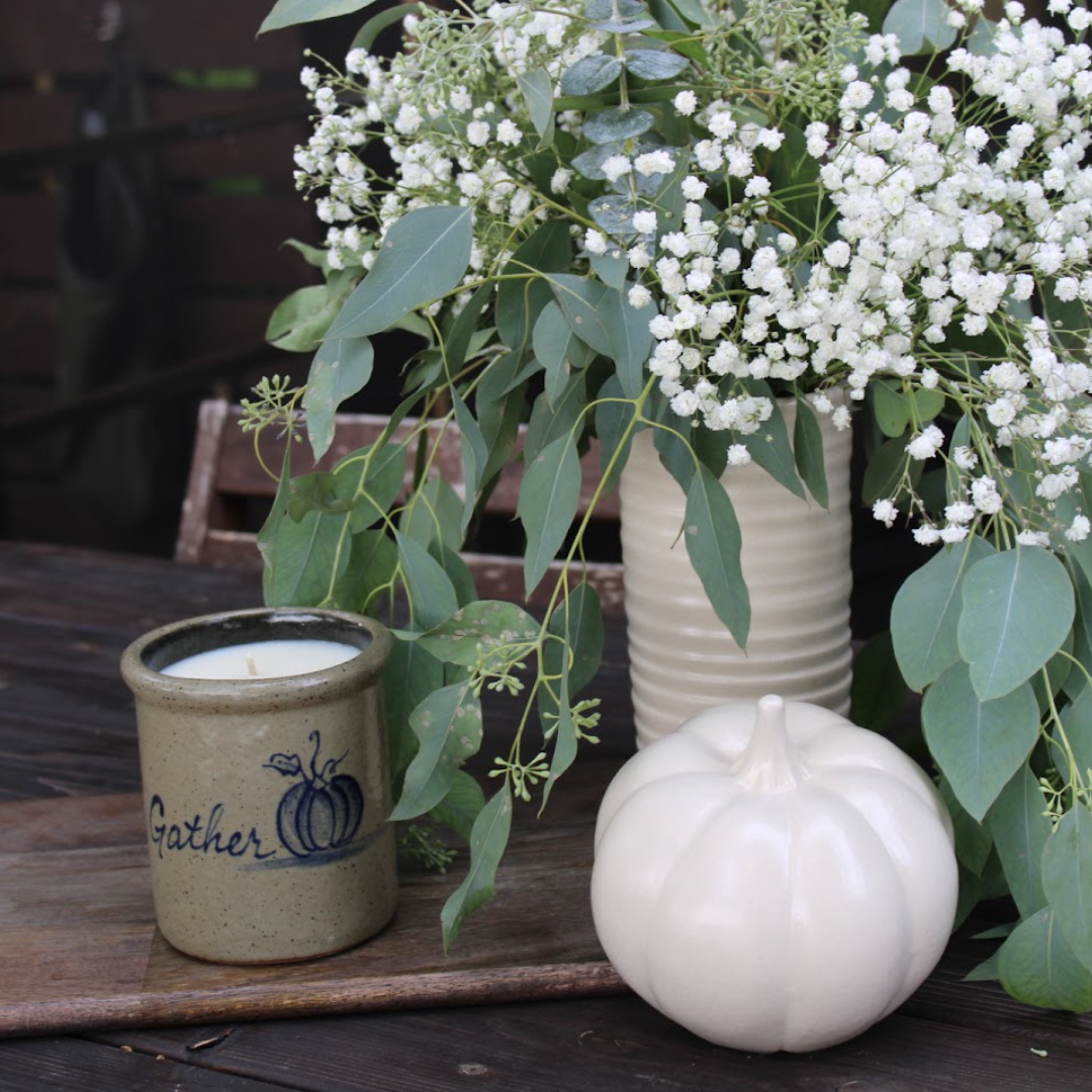 Gather Pumpkin Candle Crock - Pumpkin Pie
