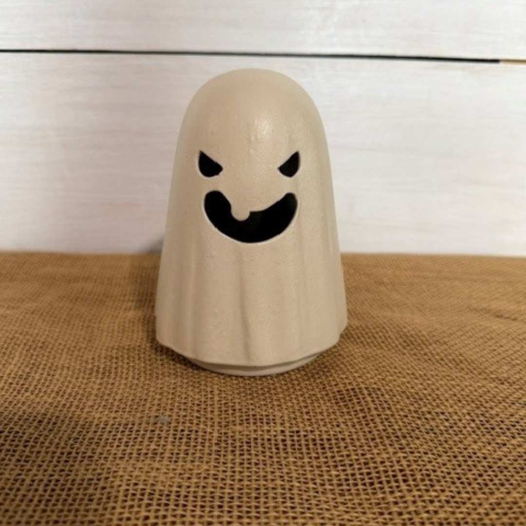 Handcrafted Ghost Tealight- Drift White