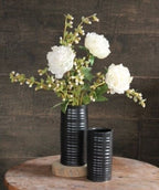 Farmhouse Ridges 7" Vase- Black Tie