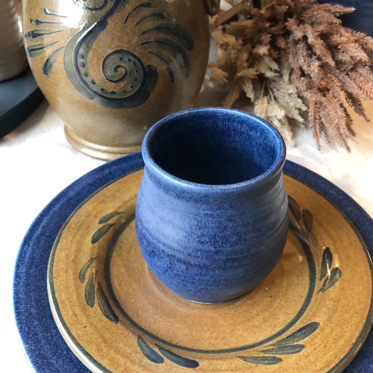 Farmhouse Ridges Cocktail Glass - Denim