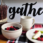 Farmhouse Ridges Salad Bowl- Drift White