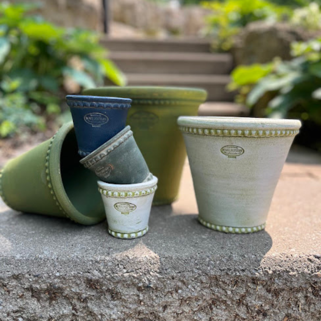 Beaded Long Tom Garden Pot #6  (4 Colors)