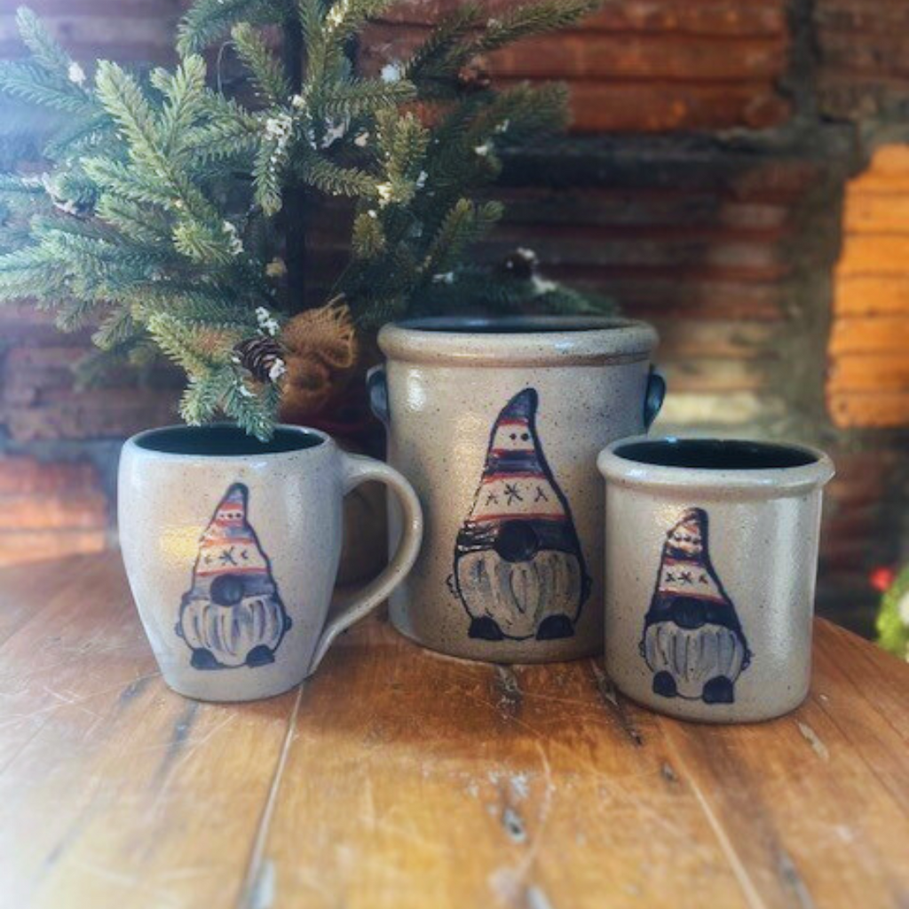 Rowe Pottery hand thrown Gnome collection