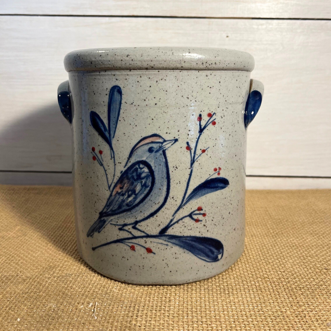 1/2 Gallon Crock- Spring Bird – Rowe Pottery