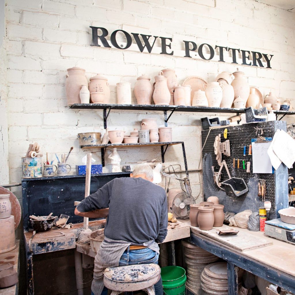 Handcrafted Stoneware Pitcher- Ridges Denim