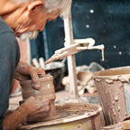 Handcrafted Stoneware Mug- Ridges Denim