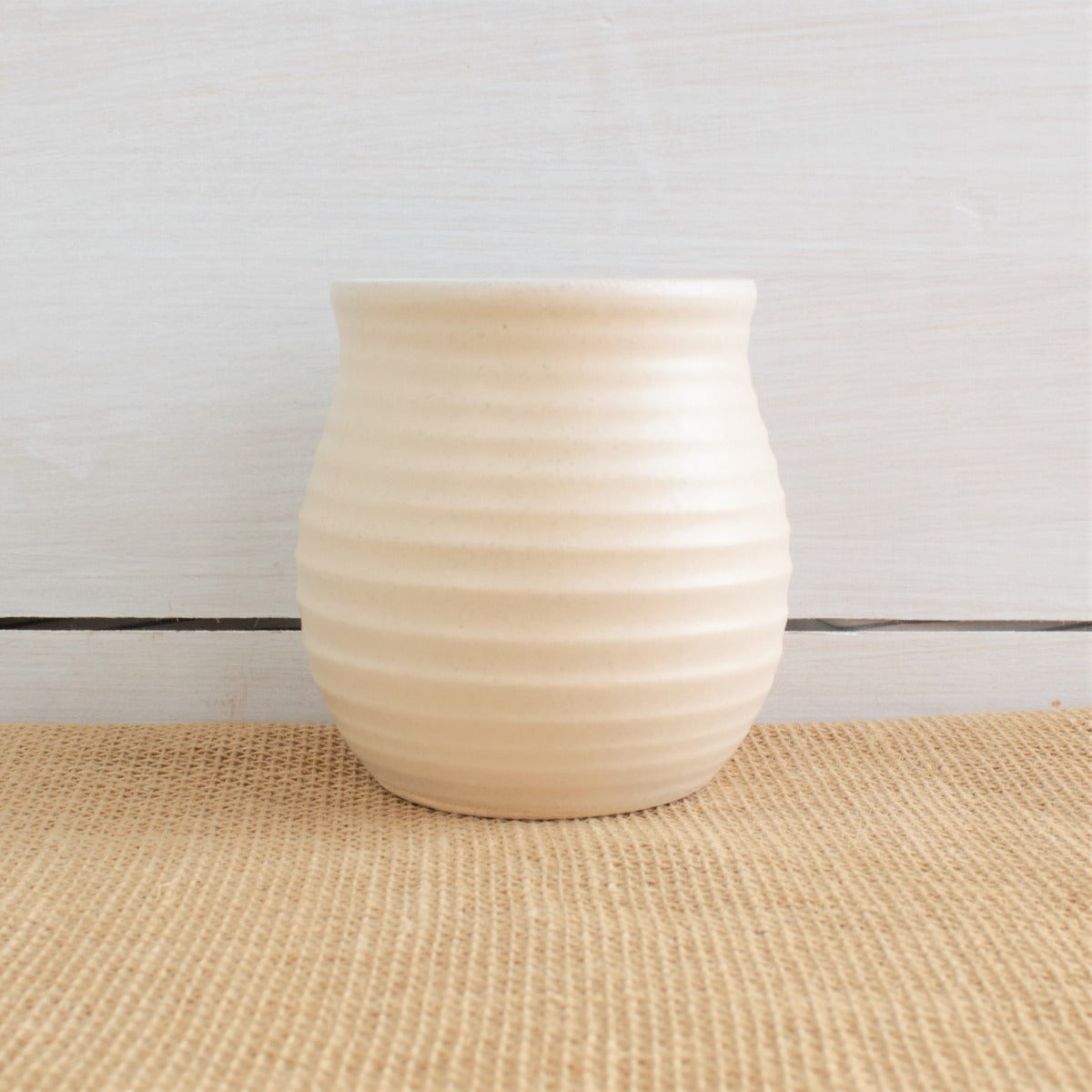 Farmhouse Ridges Cocktail Glass- Drift White