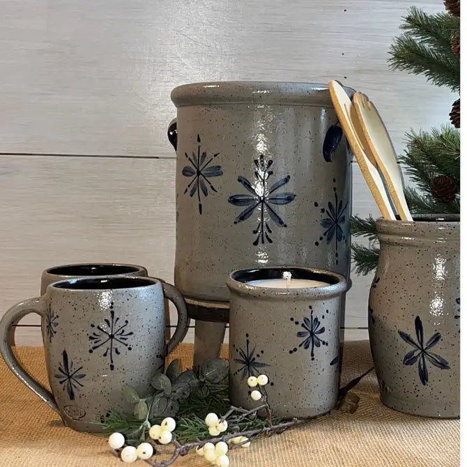 Rowe Pottery handmade snowflake collection