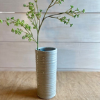 Handcrafted Pottery Vase- Ridges 9" Classic Gray
