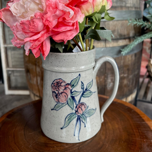 Classic Pitcher- Peony – Rowe Pottery