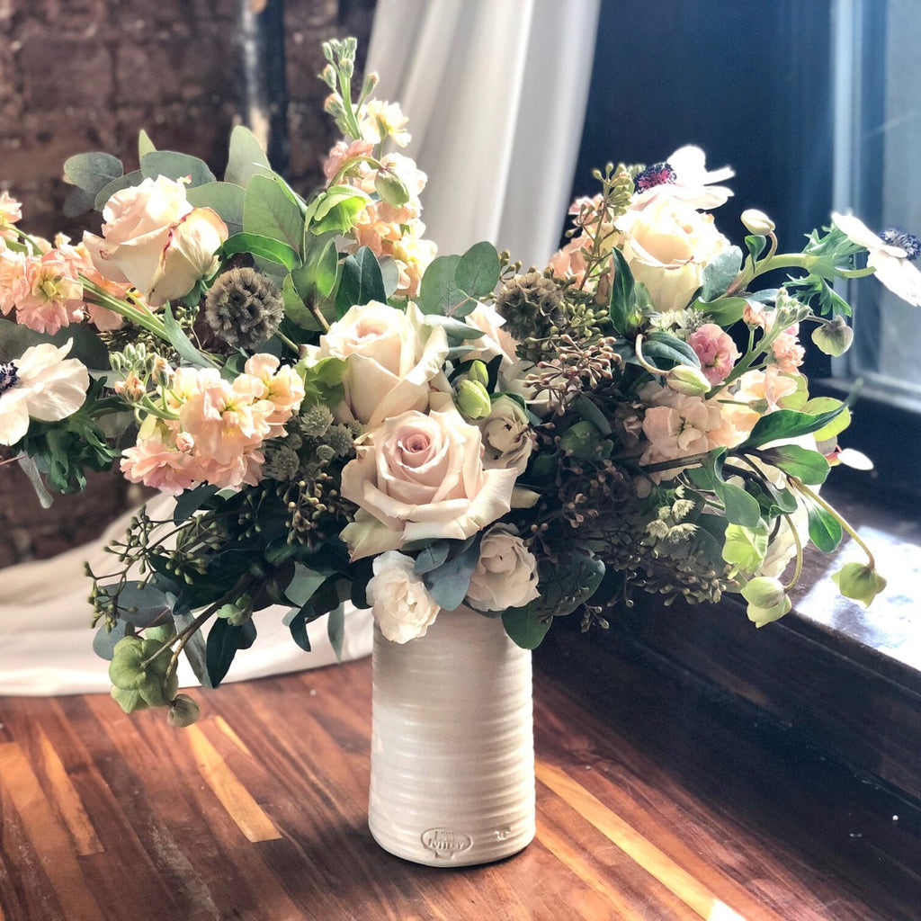 Farmhouse Ridges 7" Vase- Drift White